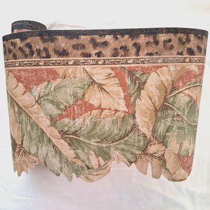 Vtg Wallpaper Border SA Maxwell Co Animal Print & Palm Fronds 7" Classic Vinyl